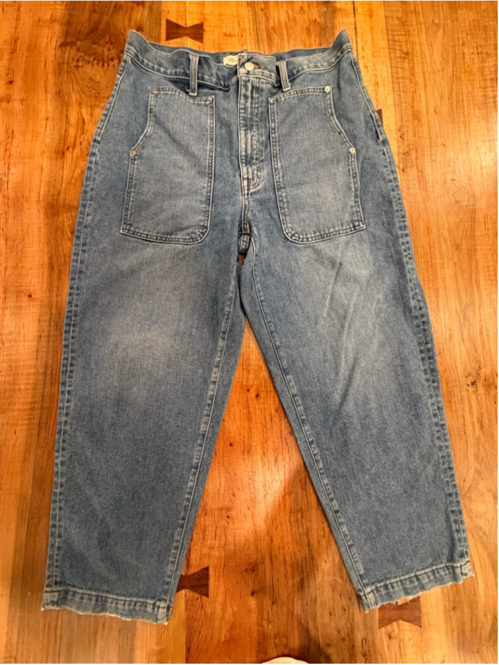 Madewell Balloon Jeans High Rise Wide Leg Utility Pocket Ankle Denim Pants Size - Picture 4 of 10